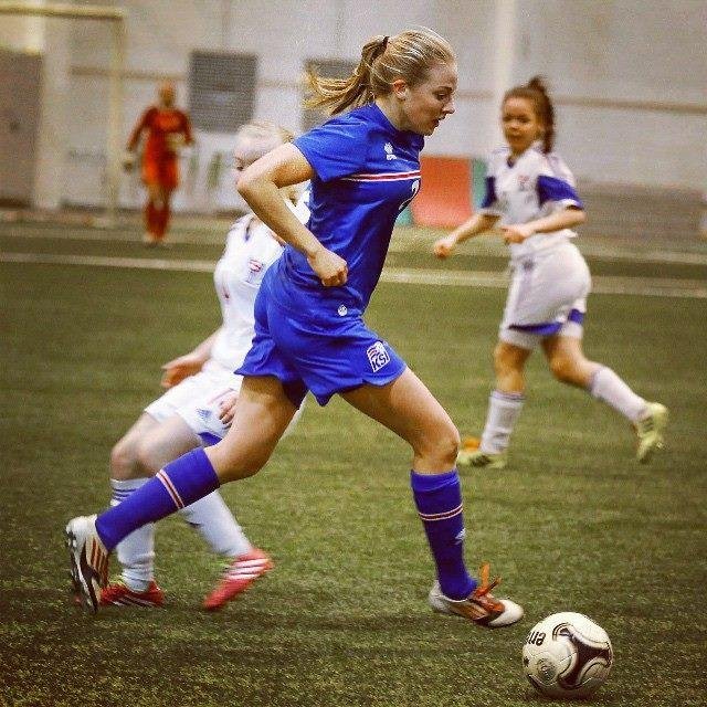 Hrafnhildur var fyrirliði fyrir landslið kvenna U19