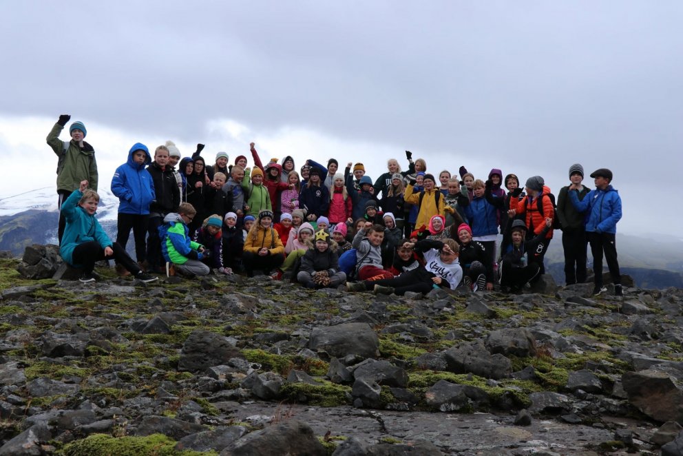 Nemendur og kennarar Hvolsskóla gengu á fjöll
