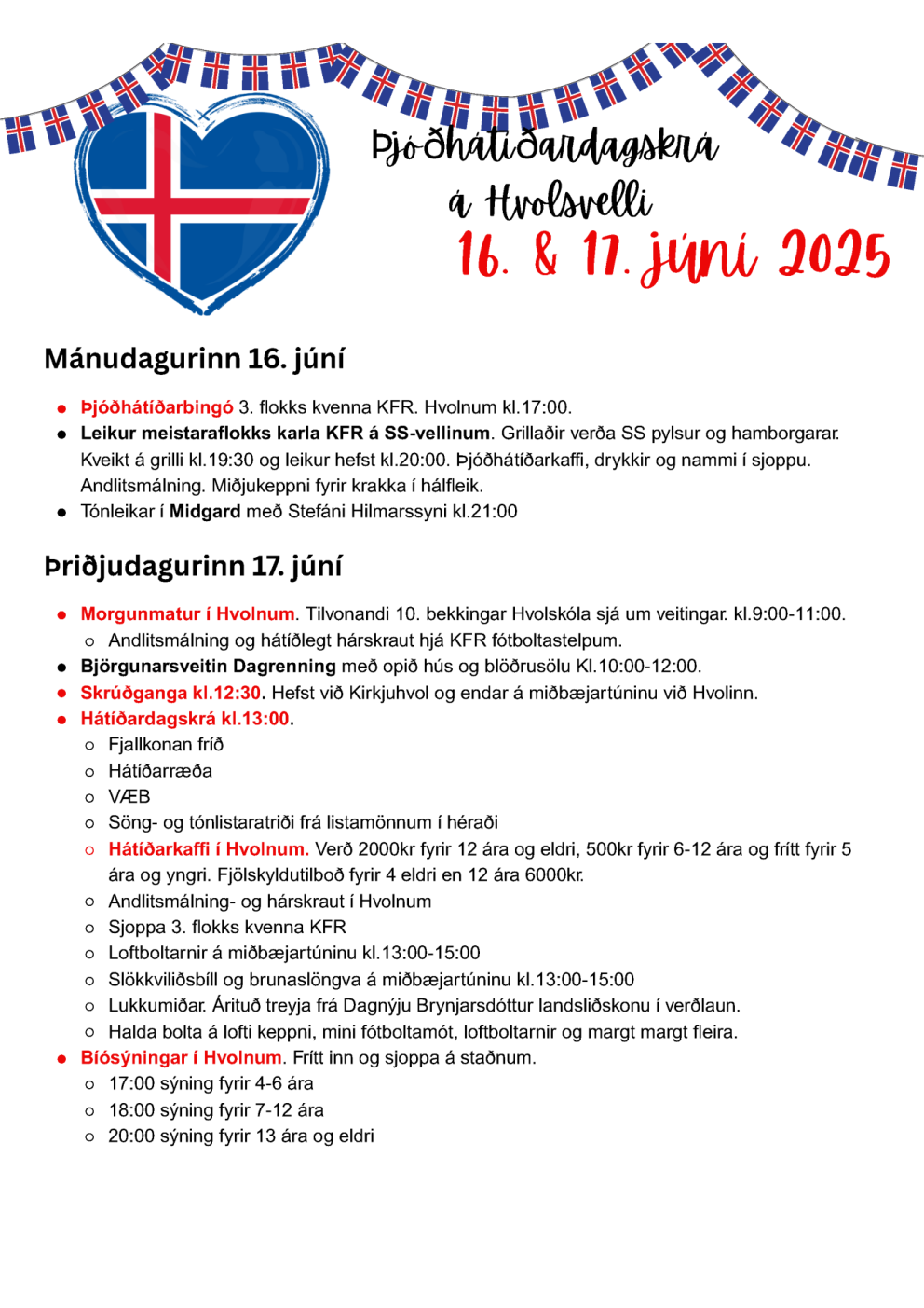 17. júní hátíðarhöld á Hvolsvelli 2025