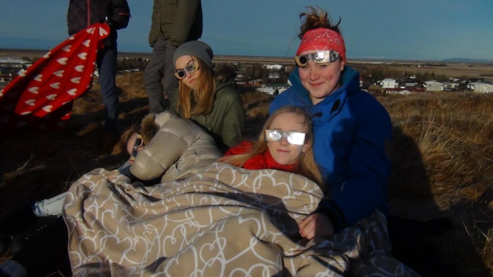 Nemendur Hvolsskóla sátu í stúkusæti