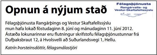 Félagsþjónusta Rangárþings og Vestur-Skaftafellssýslu