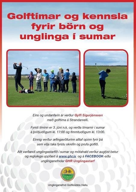 Golfkennsla fyrir börn og unglinga í sumar