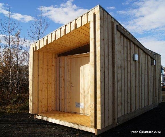 Hús úr sitkagreni frá Tumastöðum í Fljótshlíð
