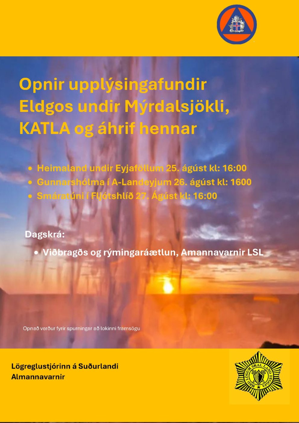 Opnir upplýsingafundir - Katla og áhrif hennar