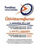 Breyttur útivistartími frá 1. september - 1. maí.