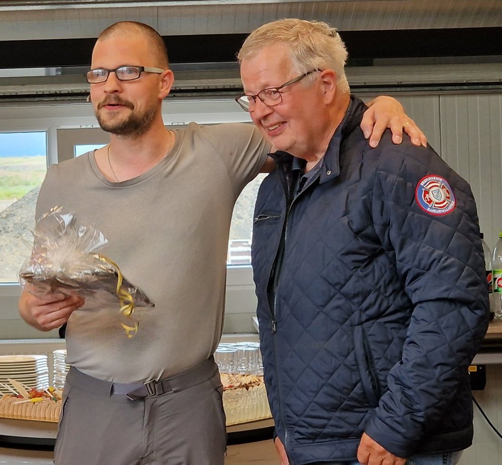 Leifur Bjarki, slökkviliðsstjóri og Birgir Óskarsson, slökkviliðsmaður Brunavarna Rangárvallasýslu