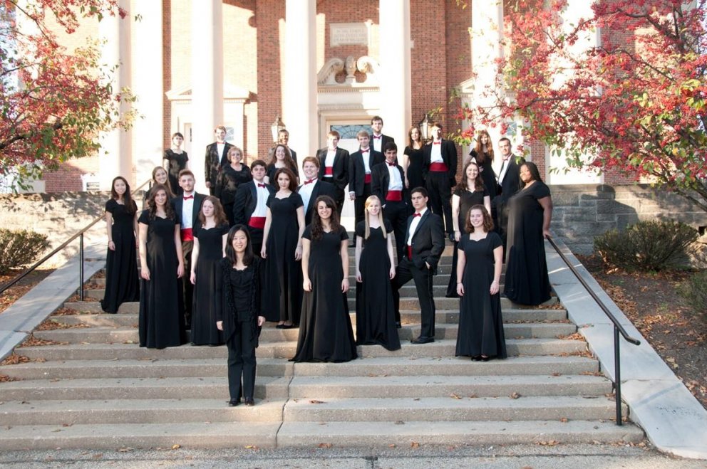 Bandarískur kór í Sögusetrinu á Hvolsvelli.