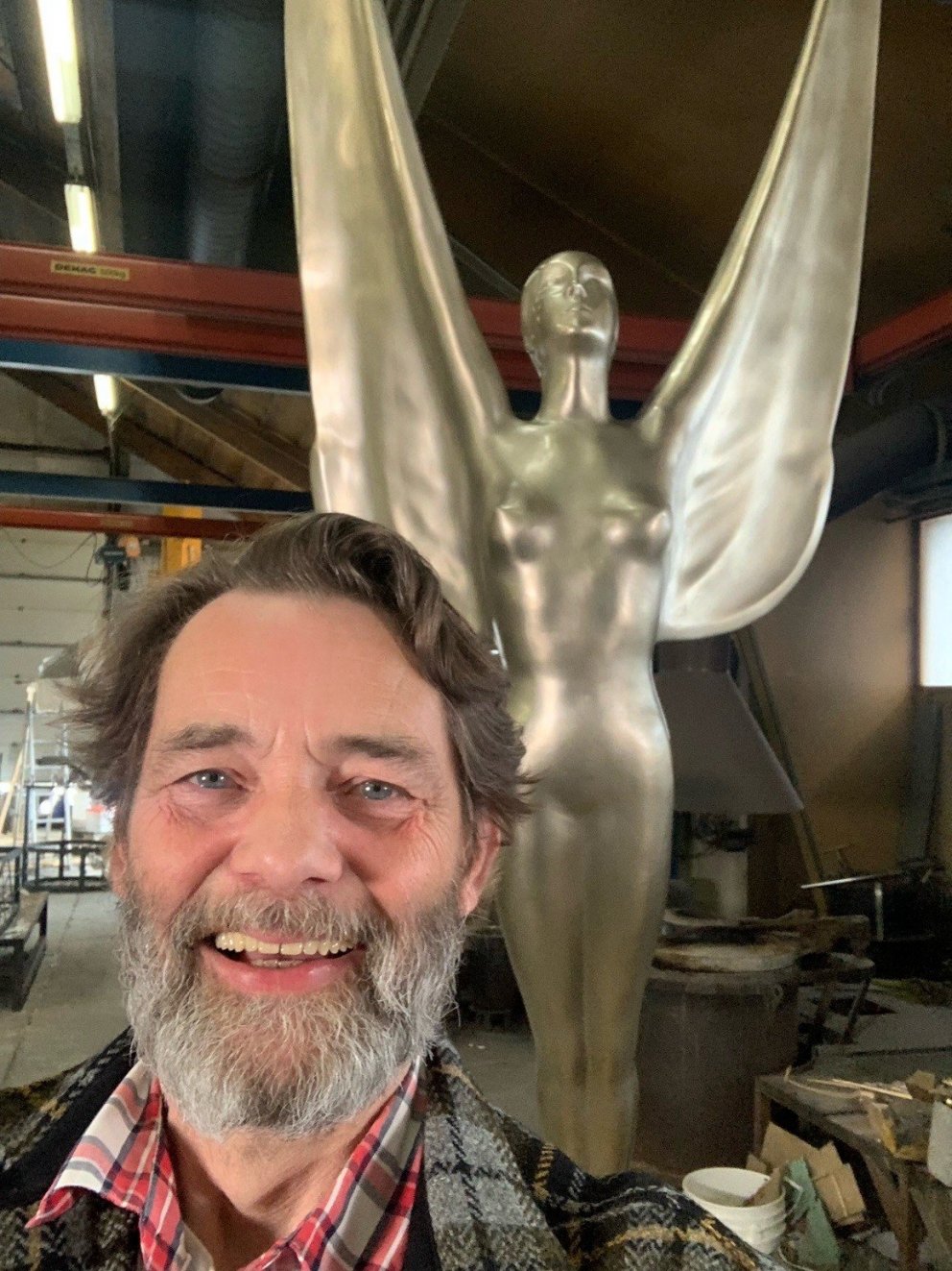 Afsteypa af Afrekshuga Nínu Sæmundsson tilbúin