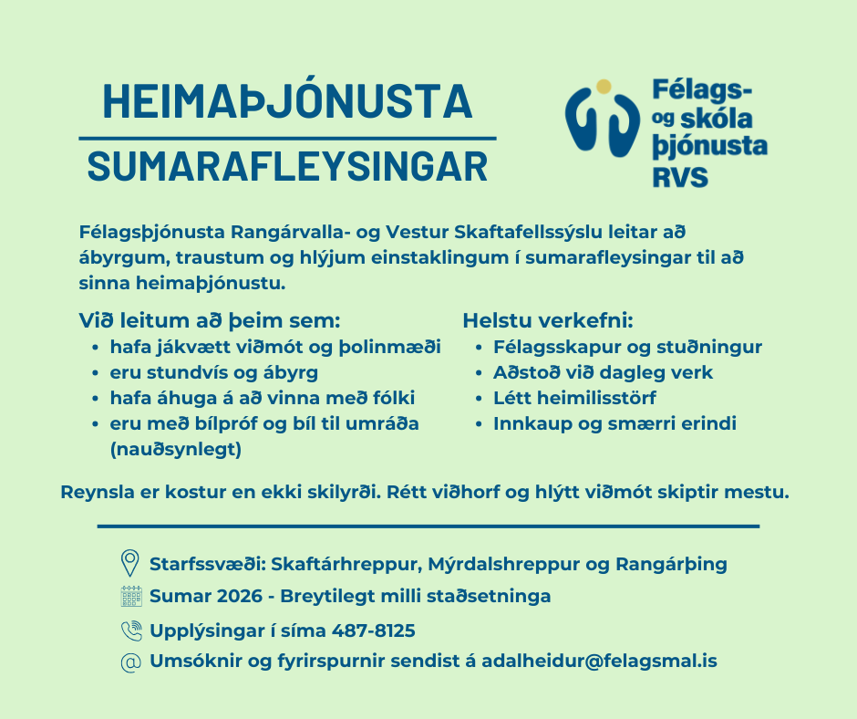Heimaþjónusta - Sumarafleysingar