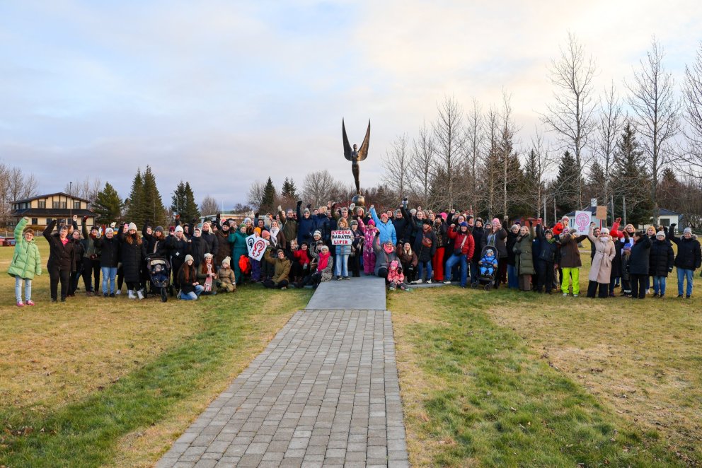 Konur í Rangárþingi tóku þátt í kvennaverkfallinu 2025
