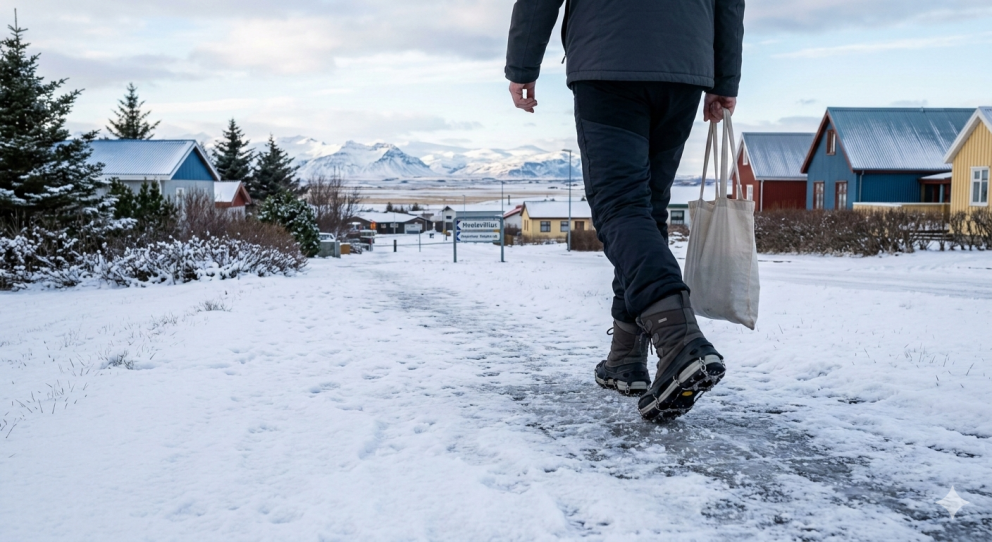 Varúð: Hálka undir snjónum