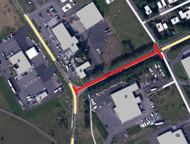 Hluti Hlíðarvegs lokaður