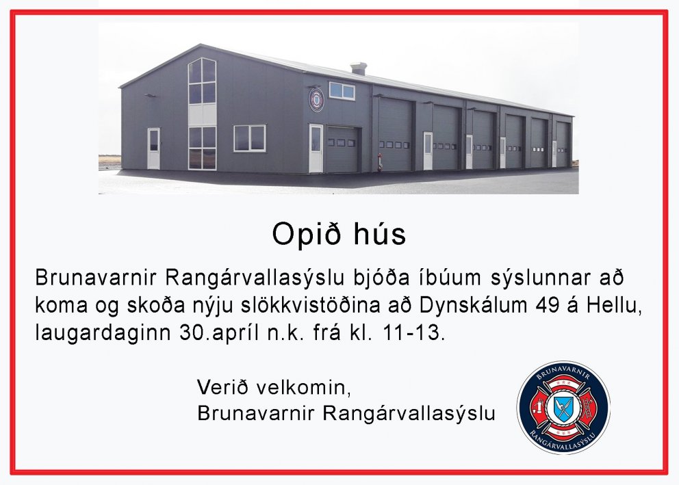 Opið hús í nýju slökkvistöðinni á Hellu