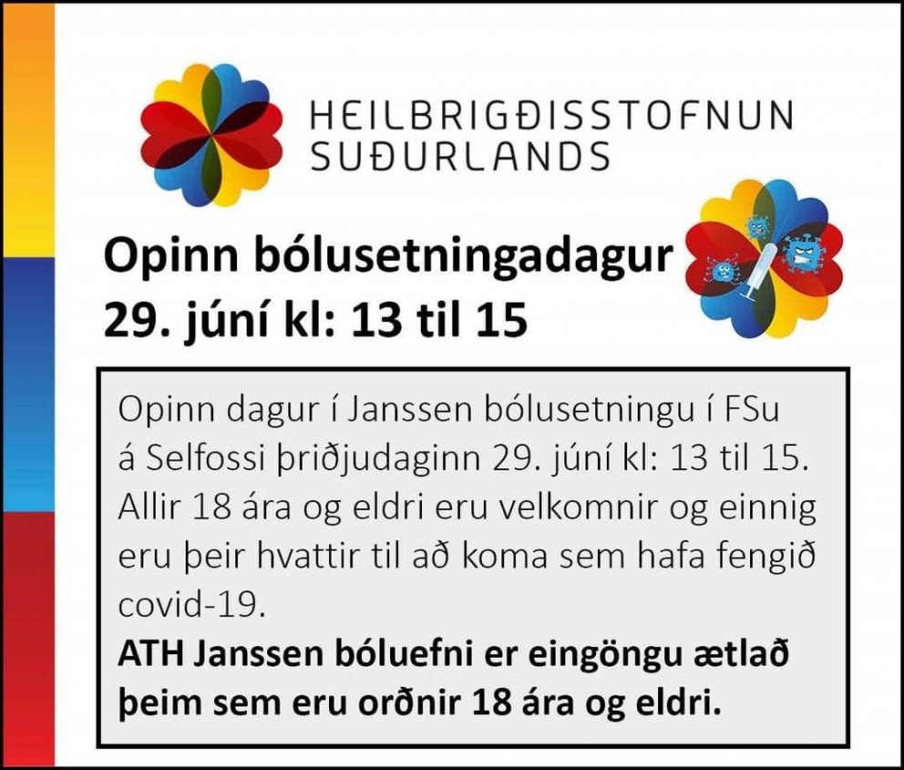 Opinn bólusetningardagur 29. júní kl. 13 - 15.