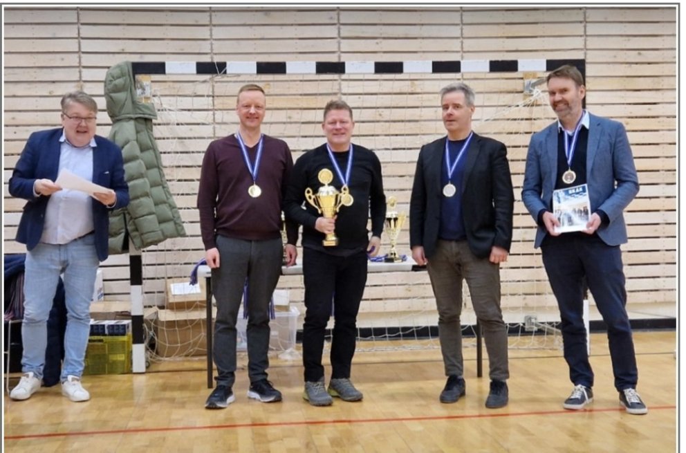 Mynd af sigurliði Dímonar (Guðmundur Daðason, Stefán Arnalds, Árni Böðvarsson, Magnús Pálmar Örnólfs…