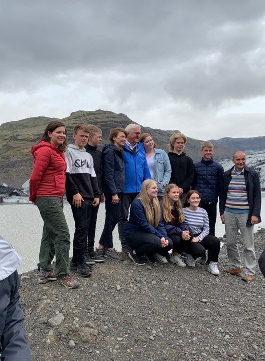 Ferð að Sólheimajökli með forsetum